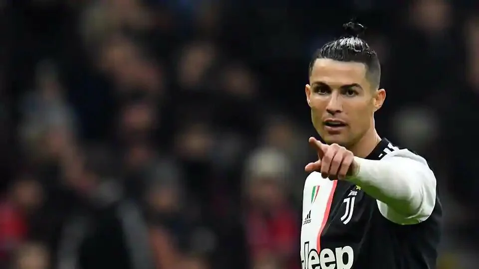 Cristiano Ronaldo looks on during the Coppa Italia Semi Final match between AC Milan and Juventus at Stadio Giuseppe Meazza on February 13.