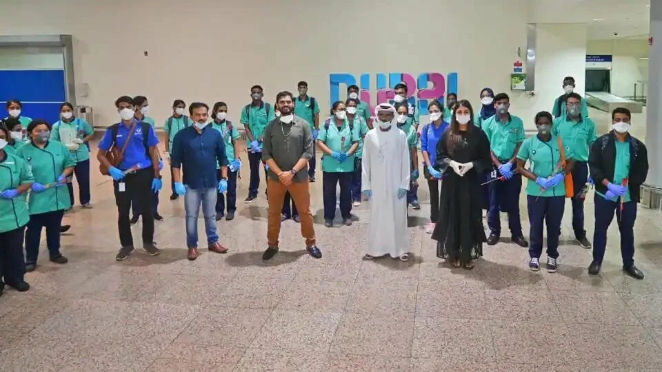 Medical professionals on their arrival in Dubai