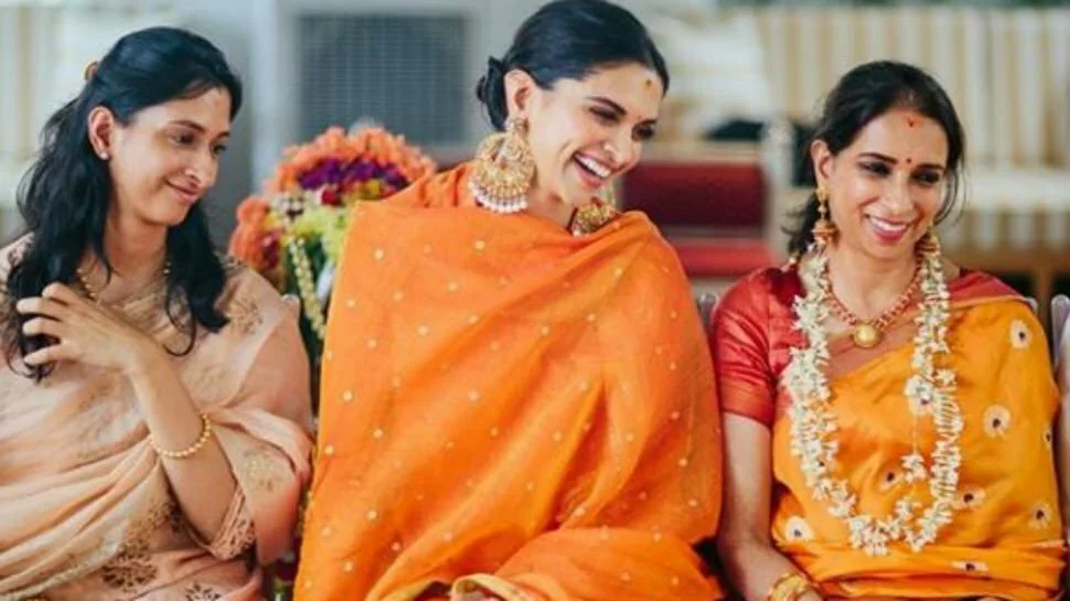 How lovely is this pic of Deepika Padukone with mother Ujjala, sister Anisha from her pre-wedding puja?