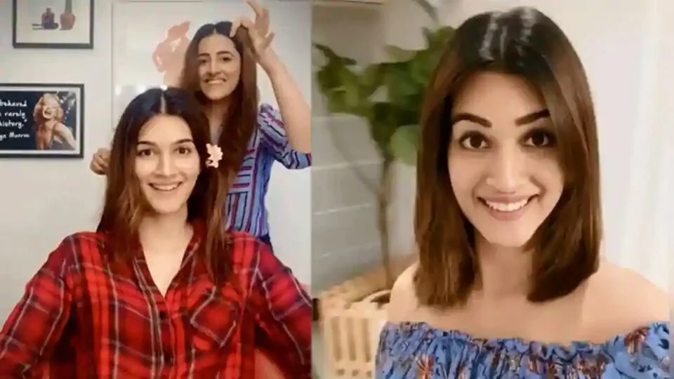Kriti Sanon gets a haircut from sister Nupur Sanon.