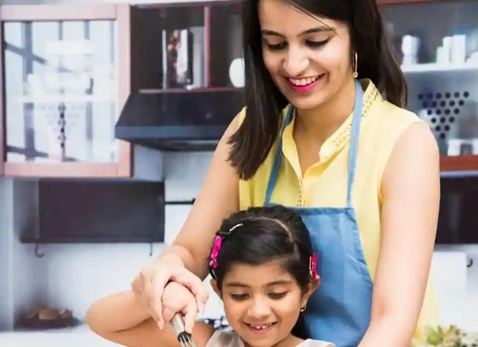 Mothers are now engaging their little ones in basic household chores