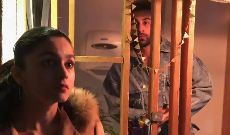 Ranbir Kapoor and Alia Bhatt in a behind-the-scenes photo from Brahmastra.