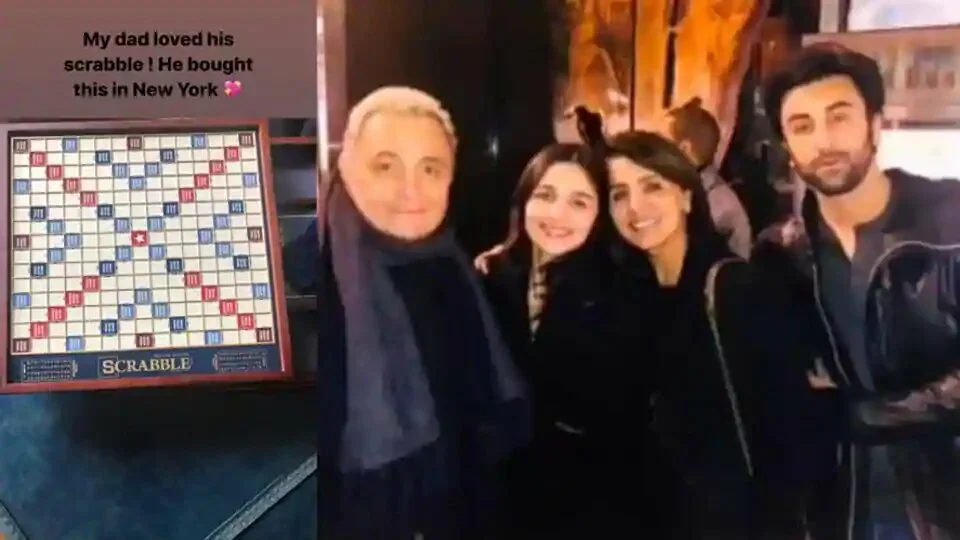 Rishi Kapoor’s scrabble and the actor during his outing with Alia Bhatt, Neetu and Ranbir Kapoor.