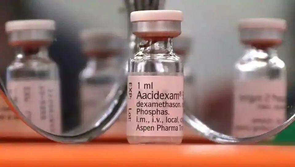 An ampoule of Dexamethasone is seen during the coronavirus disease (COVID-19) outbreak in this picture illustration taken June 17, 2020.