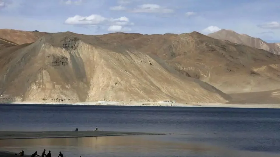 The banks of the Pangong Lake, near the India-China border in Ladakh. Officials say the standoff began in early May when large contingents of Chinese soldiers entered Ladakh.