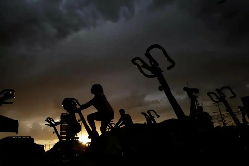 People exercise at the parking lot of a gym, where its fitness equipment was temporarily moved, as the government has not announced a reopening date for fitness centers, during the coronavirus disease (COVID-19) outbreak, in Ciudad Juarez, Mexico July 15, 2020. (Representational)