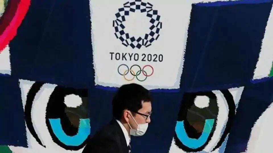 Olympic Games mascot Miraitowa amid the coronavirus disease (COVID-19) outbreak in Tokyo.