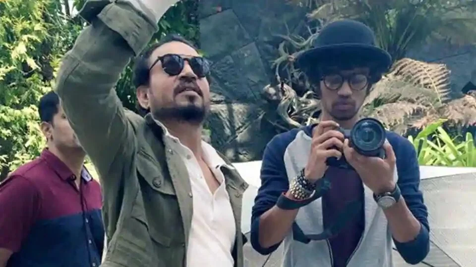 Late actor Irrfan with his son Babil in an old family picture.